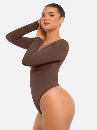 Long Sleeve Thong Bodysuit 