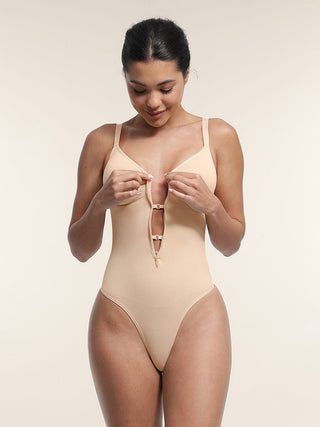 Body gainant à fermeture éclair sans couture